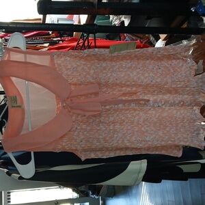 Passport Peach Sleeveless Blouse with Bow Tie